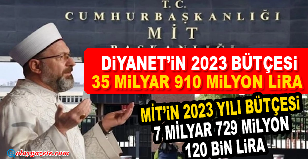  DİYANET VE MİT’İN BÜTÇESİ BELLİ OLDU