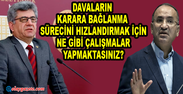 MHP MİLLETVEKİLİ AYCAN’DAN, BAKAN BOZDAĞ’A: “DAVALARIN KARARA BAĞLANMA SÜRECİNİ HIZLANDIRMAK İÇİN NE GİBİ ÇALIŞMALAR YAPMAKTASINIZ?”