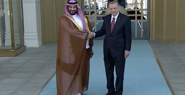 CUMHURBAŞKANI ERDOĞAN, SUUDİ ARABİSTAN VELİAHT PRENSİ MUHAMMED BİN SELMAN’I RESMÎ TÖRENLE KARŞILADI