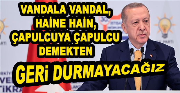 ERDOĞAN: “GEZİ OLAYLARINDA HER TÜRLÜ ÇİRKEFLİĞİ SERGİLEYENLERE HAK ETTİKLERİ TEŞHİSİ KOYDUK