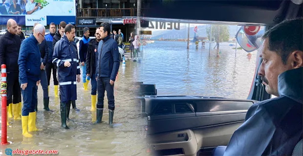 HATAY VALİSİ SU TAŞKINI YAŞANAN İSKENDERUN’DA…