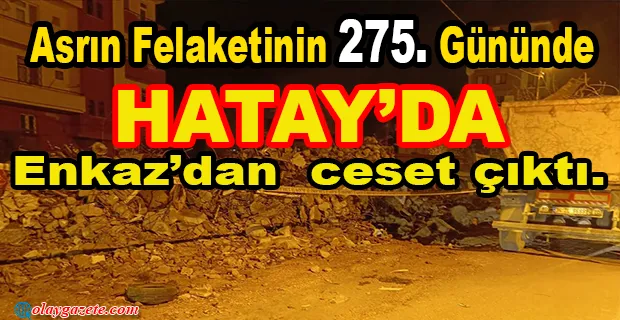 HATAY’DA ENKAZDAN 275 GÜN SONRA CESET ÇIKTI