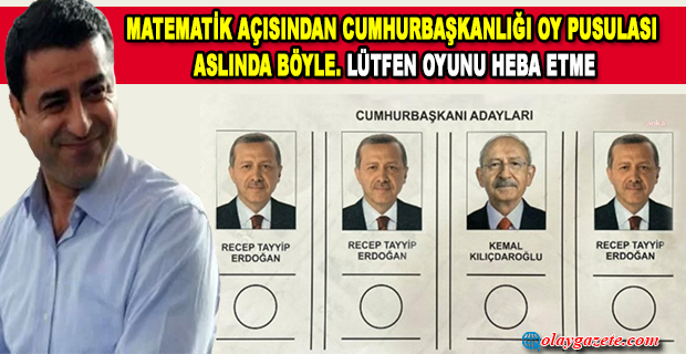 DEMİRTAŞ SADECE ERDOĞAN VE KILIÇDAROĞLU’NUN BULUNDUĞU OY PUSULASINI PAYLAŞTI:DEĞİŞİM ANAHTARI SENDE