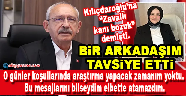 Kılıçdaroğlu Perinaz Yaman sessizliğini bozdu:BİLSEYDİM ATAMAZDIM.