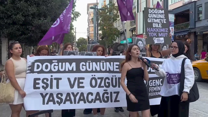 Doğum gününe gitmek istediği için babası tarafından öldürülen Eylem Sevilen için Kadıköy’de eylem 