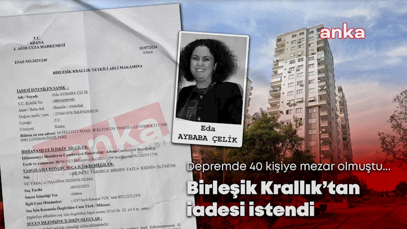 Depremde 40 kişiye mezar olan Sami Bey Apartmanı davasında, sanık Eda Aybaba Çelik