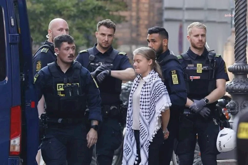 Konpenhag’ta İsrail karşıtı protestolarda aktivist Greta Thunberg’in de aralarında olduğu 6 kişi gözaltına alındı 