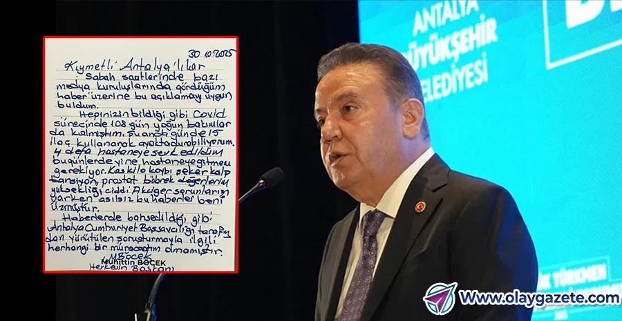 MUHİTTİN BÖCEK, EL YAZISIYLA YAZDIĞI NOTLA