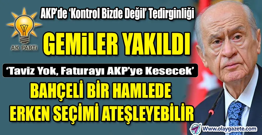 “AKP KULİSLERİNDE PANİK: ‘BAHÇELİ BİR ANDA ERKEN SEÇİM ÇAĞRISI YAPABİLİR’”