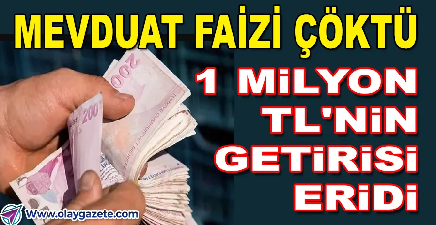FAİZLER DİBE VURDU: 1 MİLYON TL