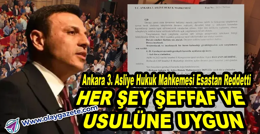 CHP İSTANBUL KAYYUMUNA ESASTAN RET:KAYYUMUN YETKİSİ SONA ERDİ