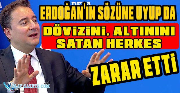 BABACAN "KOSKOCA TÜRKİYE CUMHURİYETİ, SAYIN ERDOĞAN