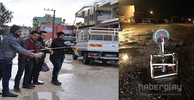 ÇUKURLARA AĞAÇ EKİP HBB’Yİ PROTESTO ETTİLER